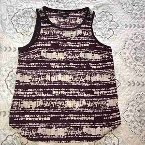 Sleeveless Patterned Top - Purple and Cream